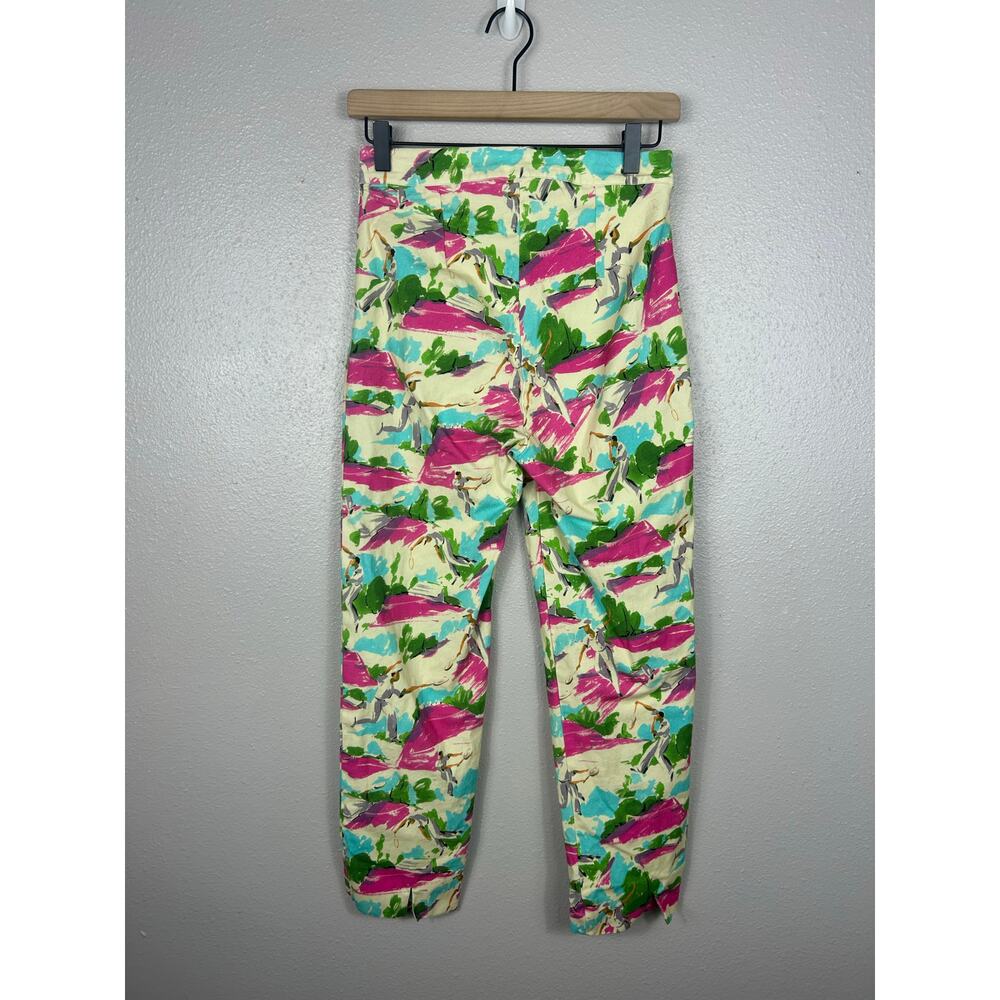 Frances Valentine Lucy Stretch Botanical Bash Cropped Pants Sz 4 Preppy Coastal - Picture 7 of 7